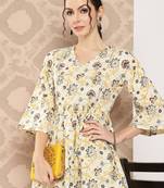  floral printed regular gotta patti pure cotton kurta with dhoti pants