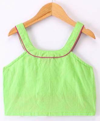 Twisha Girls Embroidered Top & Palazzo - Lime Green & Pink 3