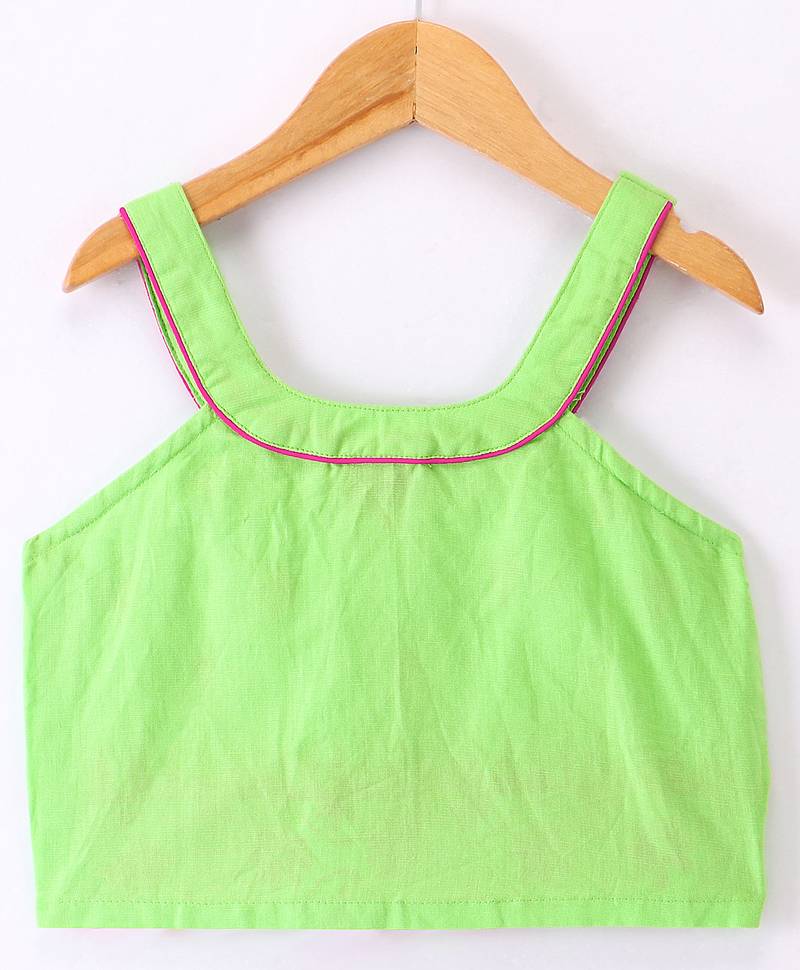 Twisha Girls Embroidered Top & Palazzo - Lime Green & Pink