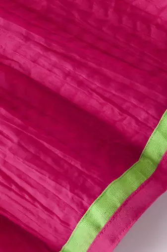 Twisha Girls Embroidered Top & Palazzo - Lime Green & Pink