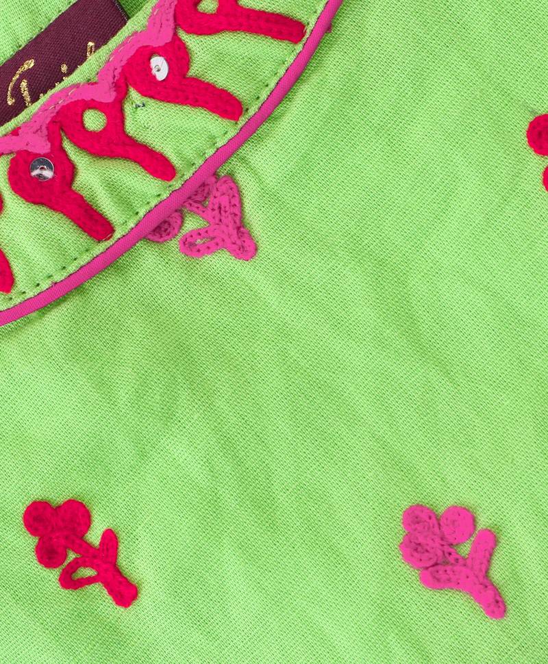 Twisha Girls Embroidered Top & Palazzo - Lime Green & Pink