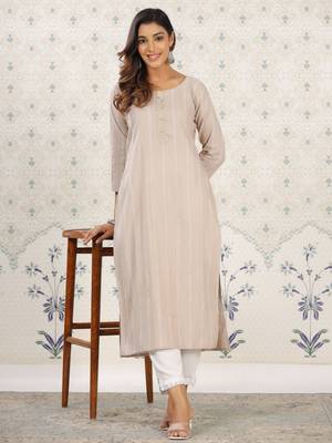 coffee brown coffee brown striped printed kurtas 1