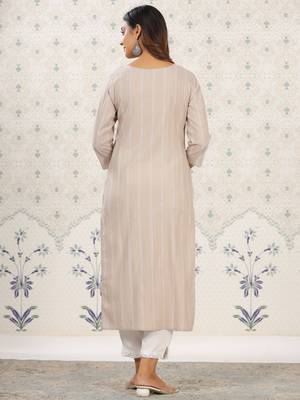 coffee brown coffee brown striped printed kurtas 2