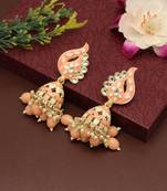 Peach color meenakari earrings