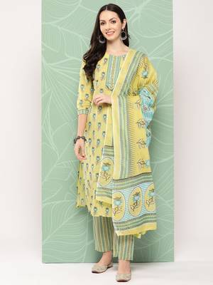  olive green hand embroidery straight kurta with trouser & dupatta 2