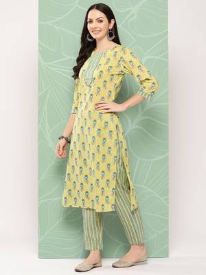 olive green hand embroidery straight kurta with trouser & dupatta 3