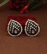 Black color meenakari stud earrings