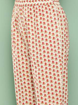 women floral printed regular pure cotton kurta with trousers & dupatta set 5