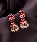 Maroon color meenakari earrings