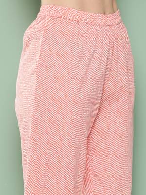  peach ethnic motifs straight kurta trouser and dupatta set 5