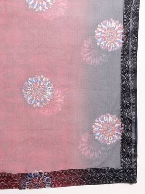 Maroon Digital Print::Embellished::Embroidered Lycra Blend Bollywood Saree With Blouse 7