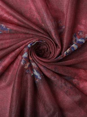 Maroon Digital Print::Embellished::Embroidered Lycra Blend Bollywood Saree With Blouse 9