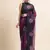 Wine Digital Print::Embellished::Embroidered Lycra Blend Bollywood Saree With Blouse