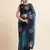 Blue Digital Print::Embellished::Embroidered Lycra Blend Bollywood Saree With Blouse