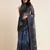 Blue Digital Print::Embellished::Embroidered Lycra Blend Bollywood Saree With Blouse