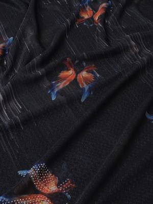 Coffee Digital Print::Embellished::Embroidered Lycra Blend Bollywood Saree With Blouse 8