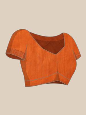 Orange Digital Print::Embellished::Embroidered Lycra Blend Bollywood Saree With Blouse 9