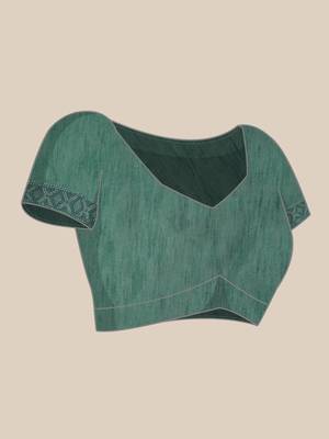 Green Digital Print::Embellished::Embroidered Lycra Blend Bollywood Saree With Blouse 9