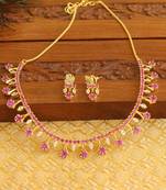 Gold plated cz necklace set