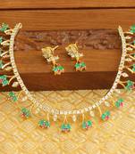 Gold plated cz necklace set