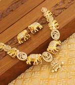 Matte finish cz necklace set