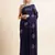 Navyblue Embellished::Embroidered Chiffon Bollywood Saree With Blouse