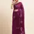 Wine Embellished::Embroidered Chiffon Bollywood Saree With Blouse
