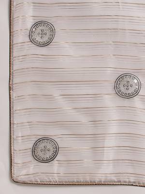 Grey Embellished::Embroidered Organza Bollywood Saree With Blouse 7