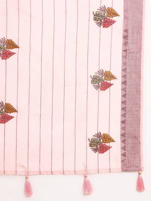 Pink Embellished::Embroidered Organza Bollywood Saree With Blouse 7
