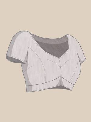 Grey Embellished::Embroidered Organza Bollywood Saree With Blouse 8