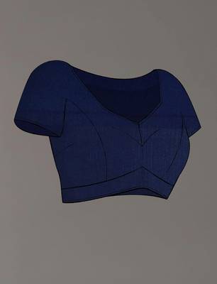Blue Color Sequins Embroidered Bollywood Georgette Saree With Blouse 5