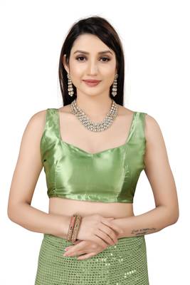 Light Green Color Sequins Embroidered Bollywood Georgette Saree With Blouse 5