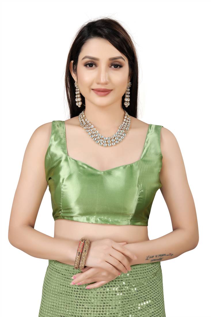 Light Green Color Sequins Embroidered Bollywood Georgette Saree With Blouse