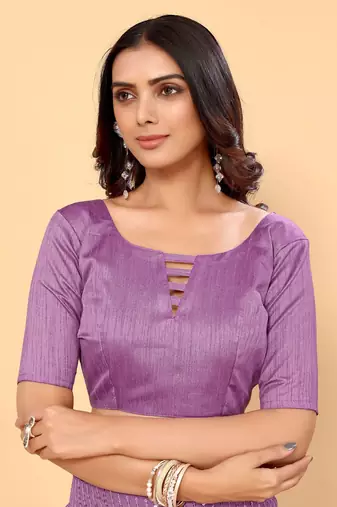 Purple Color Sequins Embroidered Bollywood Georgette Saree With Blouse