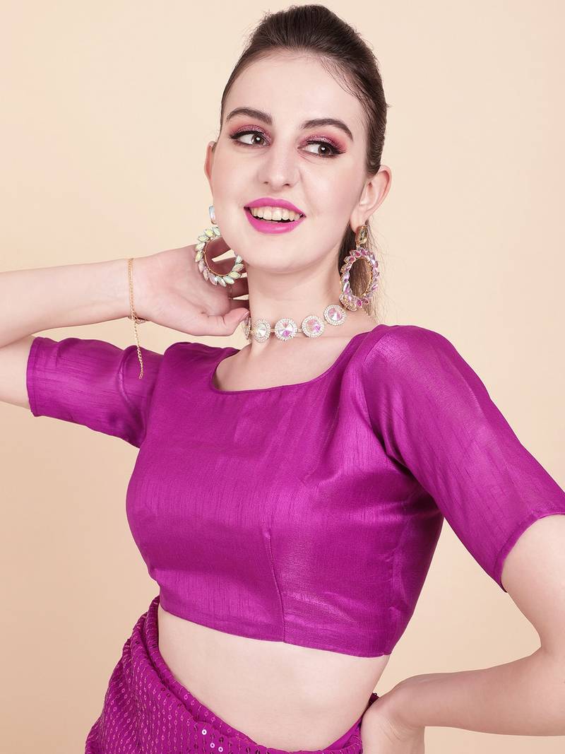 Pink Color Sequins Embroidered Bollywood Georgette Saree With Blouse