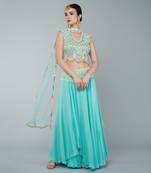 Turquoise Embellished Lehenga Set
