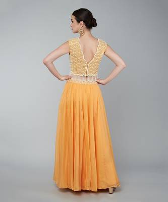 Orange Embellished Lehenga Set 4