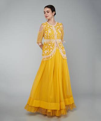 Mustard Embellished Lehenga Set 1