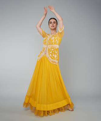 Mustard Embellished Lehenga Set 2