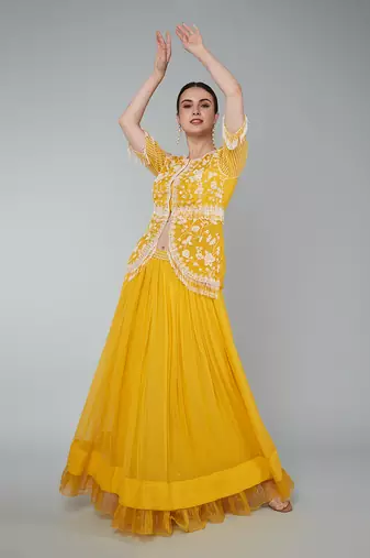 Mustard Embellished Lehenga Set