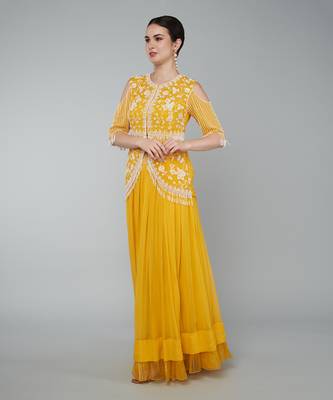 Mustard Embellished Lehenga Set 3
