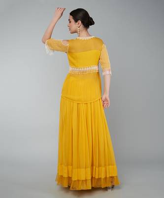 Mustard Embellished Lehenga Set 4