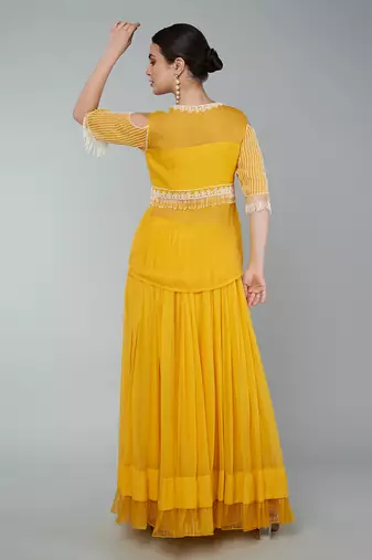Mustard Embellished Lehenga Set