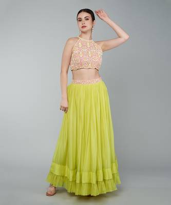 Yellow Embellished Lehenga Set 1