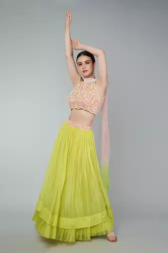 Yellow Embellished Lehenga Set
