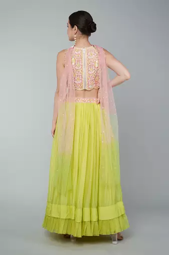 Yellow Embellished Lehenga Set