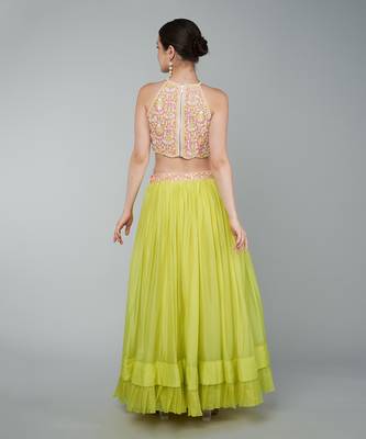 Yellow Embellished Lehenga Set 4