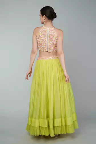 Yellow Embellished Lehenga Set