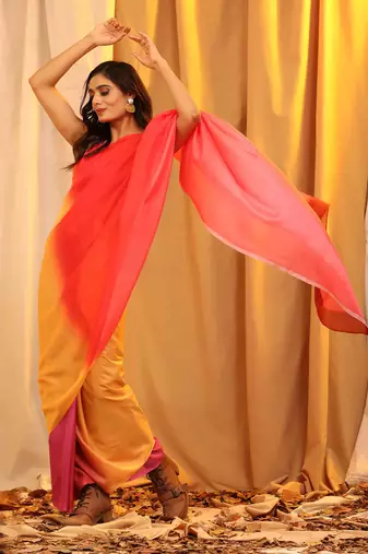 Silk Land  Multicolored  Printed Soft Silk Blend Saree 