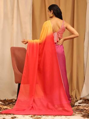 Silk Land  Multicolored  Printed Soft Silk Blend Saree  2
